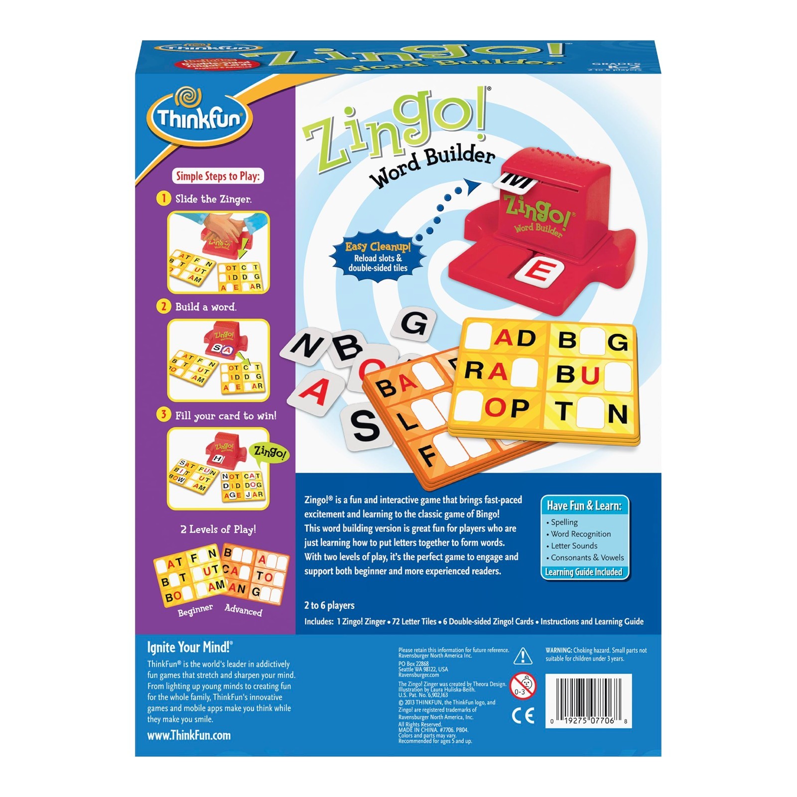 Zingo Word Builder Early Reading Game – Award-Winning Fun for Pre-Readers & Kids