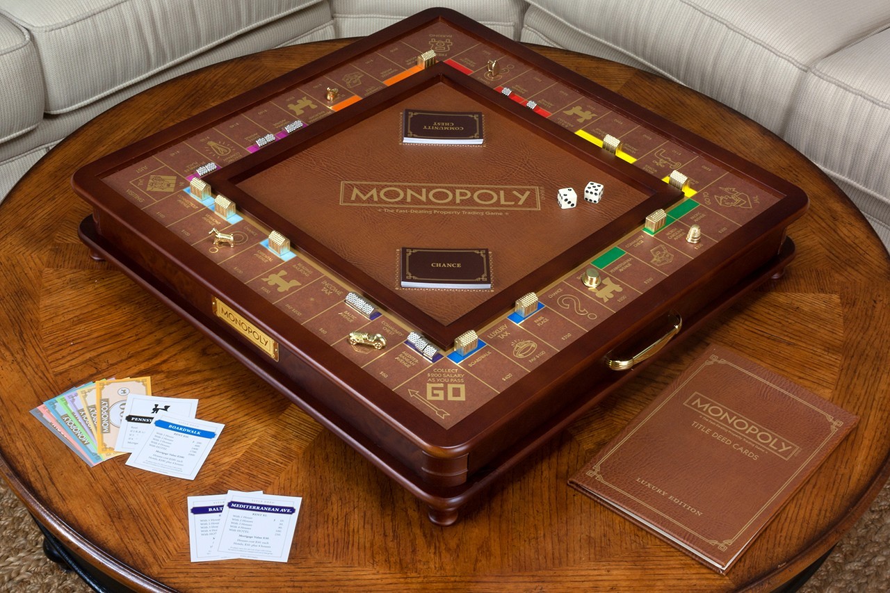Monopoly Luxury Wooden Edition with Wood Game Board New Premium Collectible