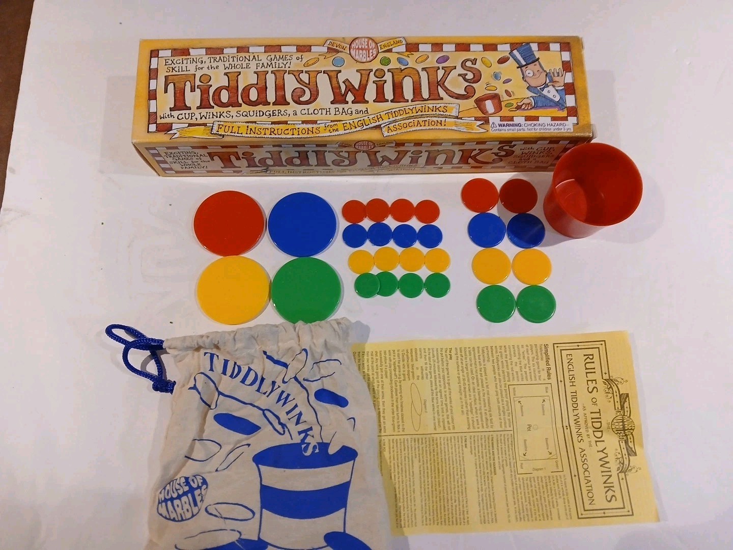 New Tiddly Winks By House Of Marbles W Cup Winks Squidgers Bag Instructions NIB