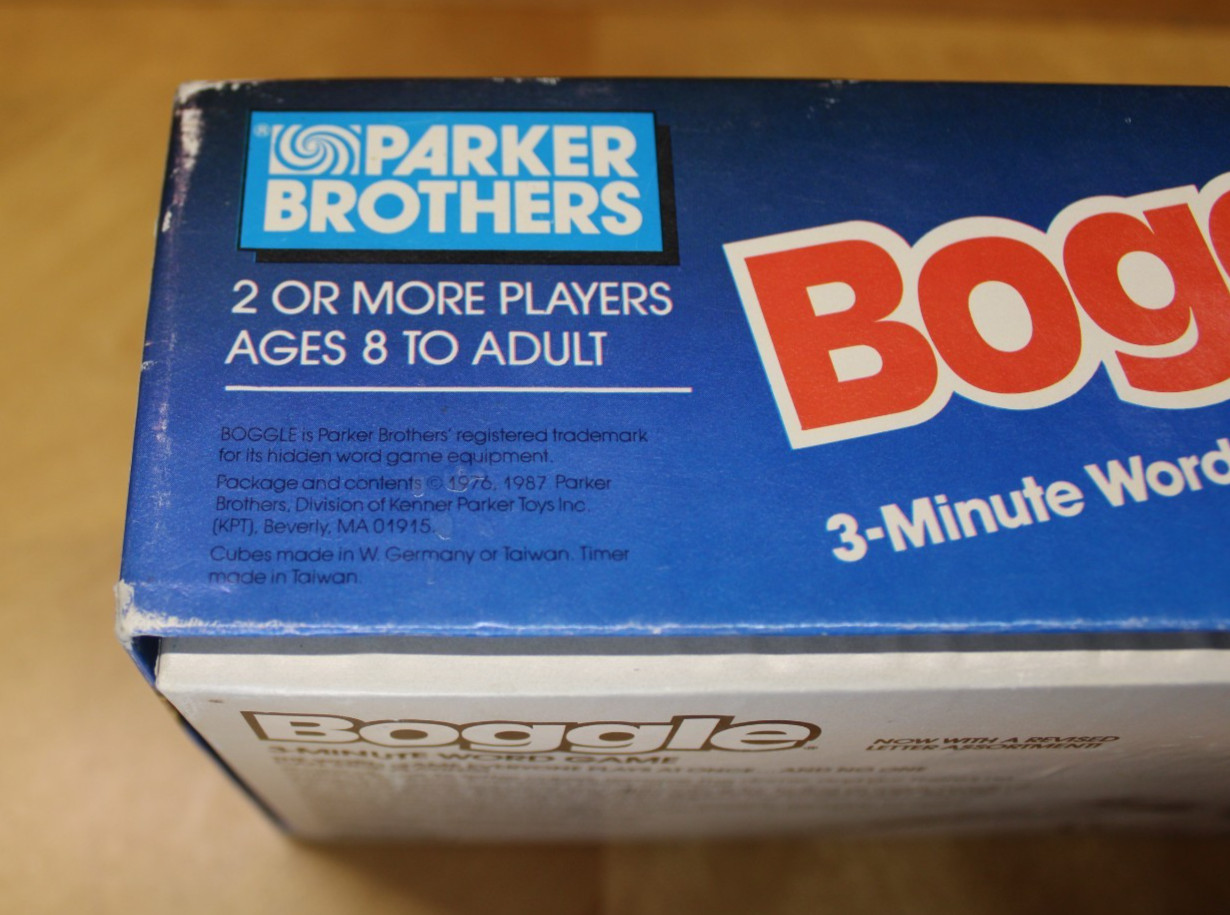 Vintage Boggle Hidden Word Game 1987 Parker Brothers Complete