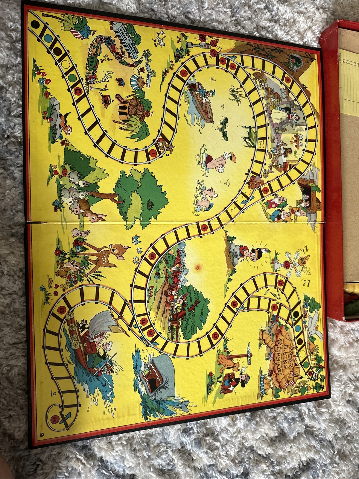 Vintage 1950s – 60s? Journey Through Disneyland Board Game Ontex No. 522 Scarce!