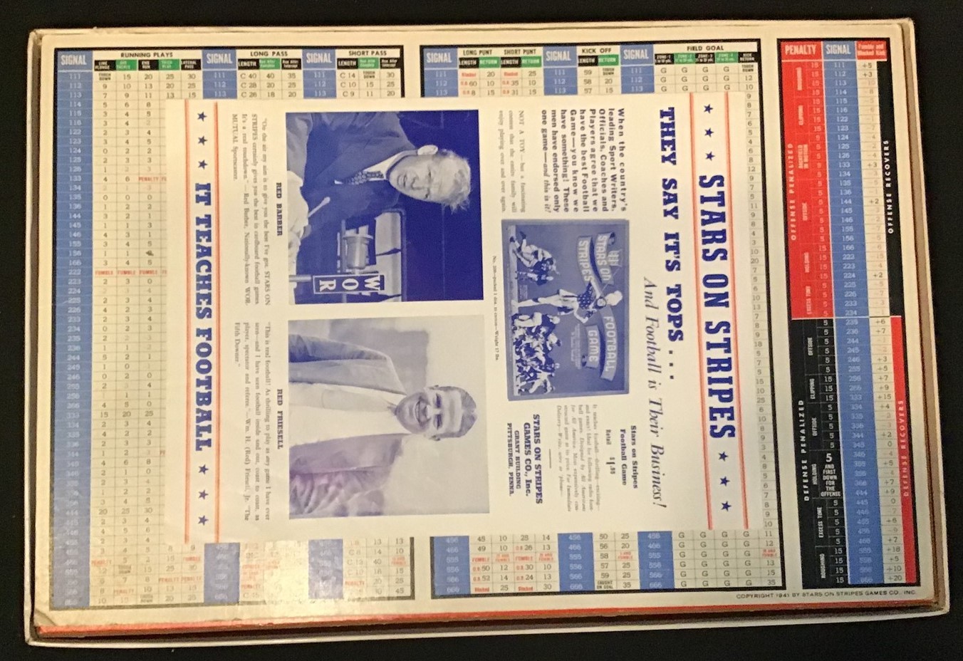 Stars on Stripes Football Games ~ Missing 1 Die ~ 1941 ~ OEJ