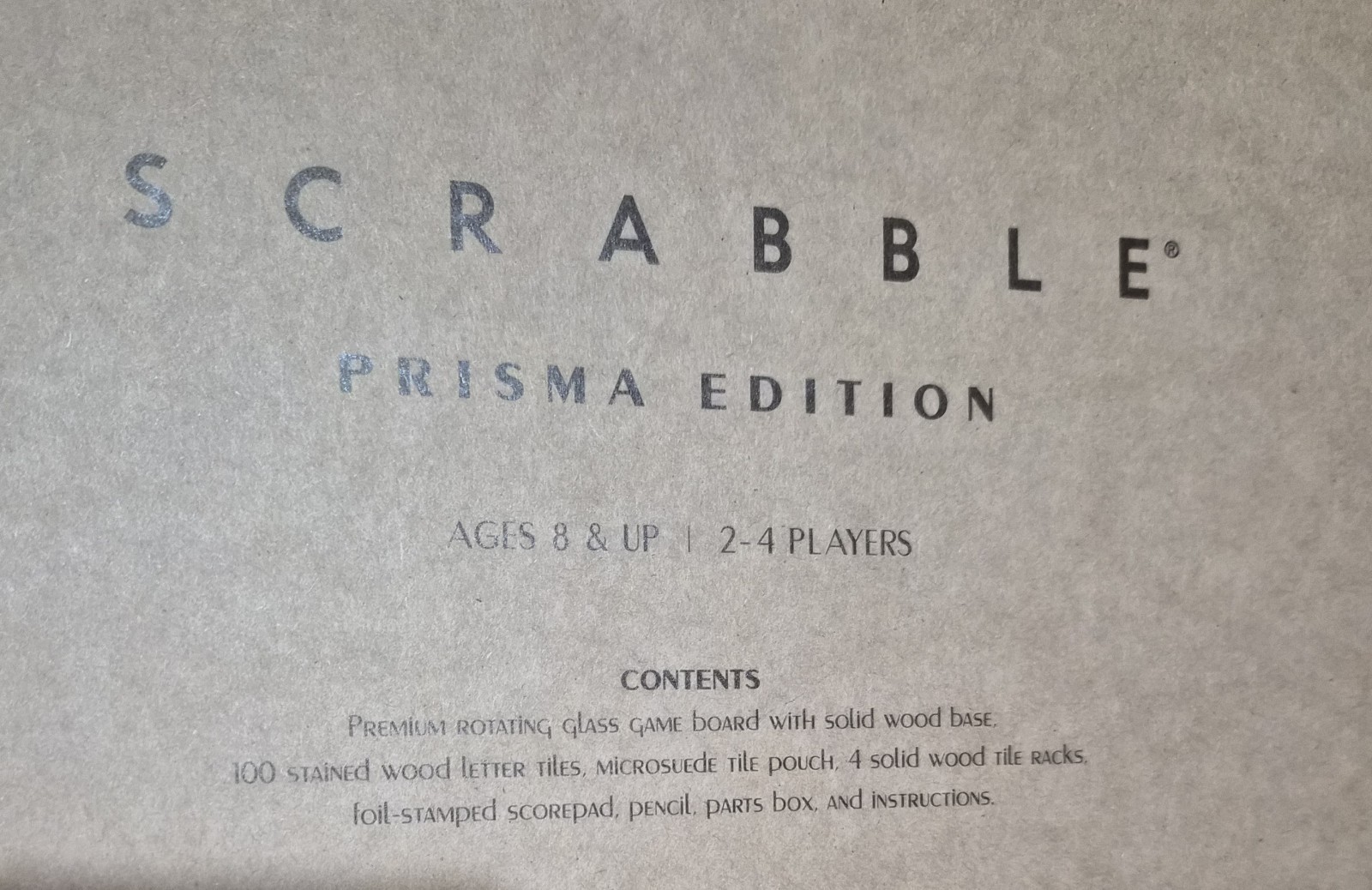 WS GAME COMPANY SCRABBLE PRISMA EDITION GLASS BOARD NIB