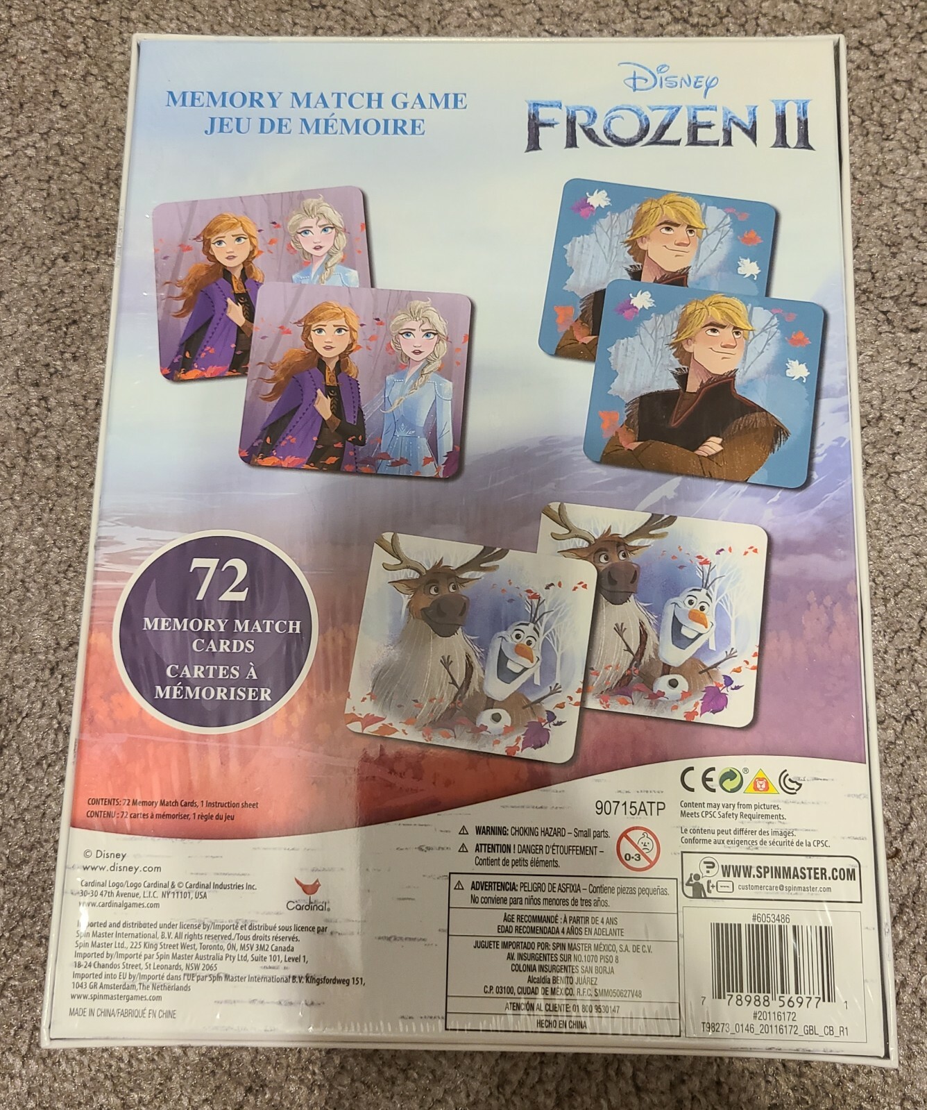 Frozen II Memory Match Game Olaf Elsa Anna Sven Kristoff NEW FAMILY GAME NIGHT