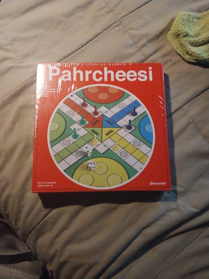 Pahrcheesi Board Game 2-4 Players Pressman NEW Sealed with rip in back