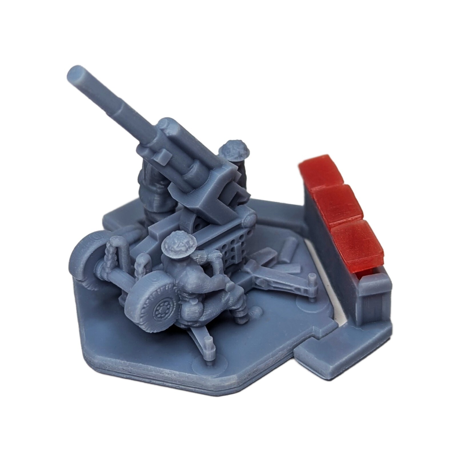 British 3.7 inch (94mm) AA Anti-Aircraft Gun & 3 man crew | 15mm, 1/72