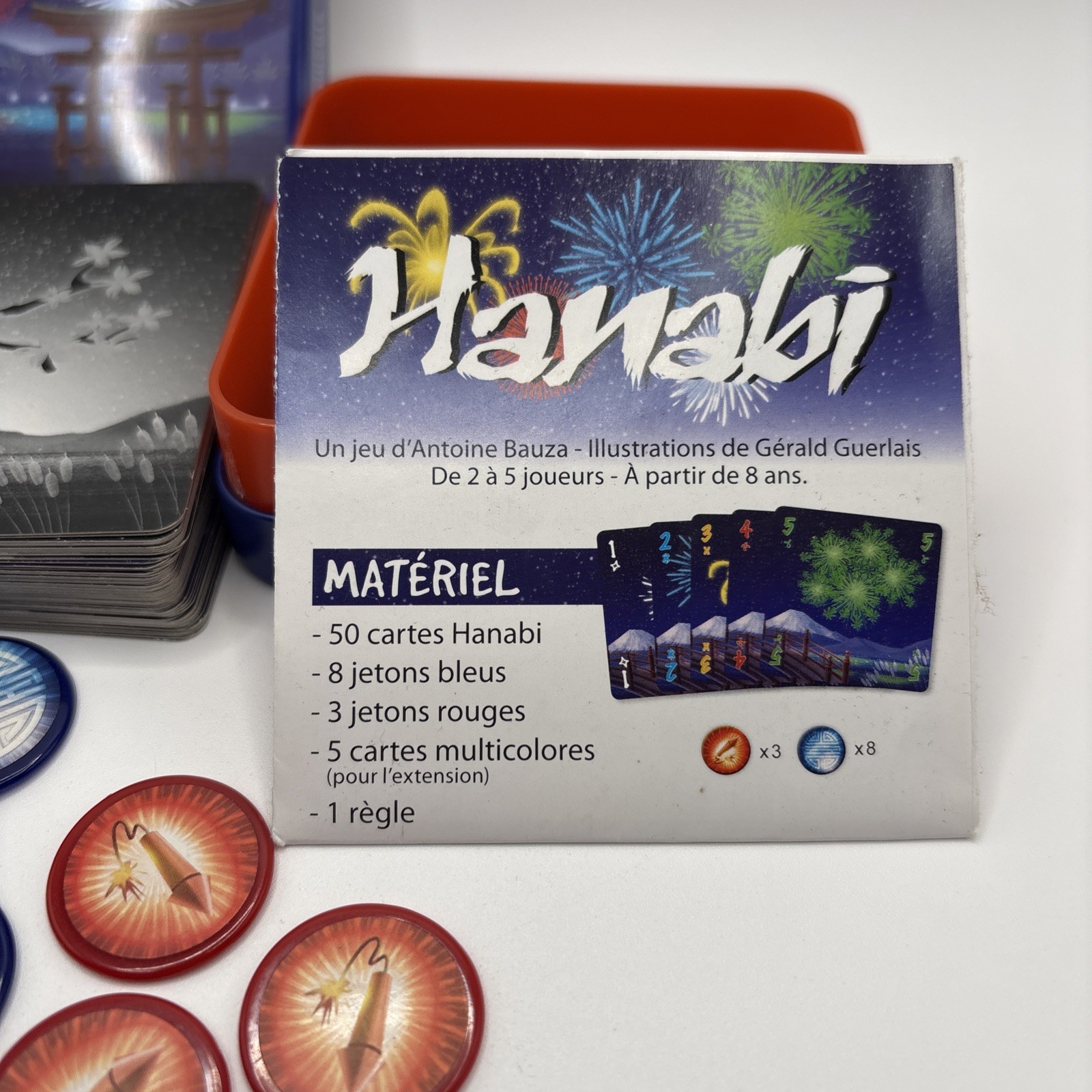 Hanabi Card Game French Edition Antoine Bauza Cocktail Games Blue Tin Complete