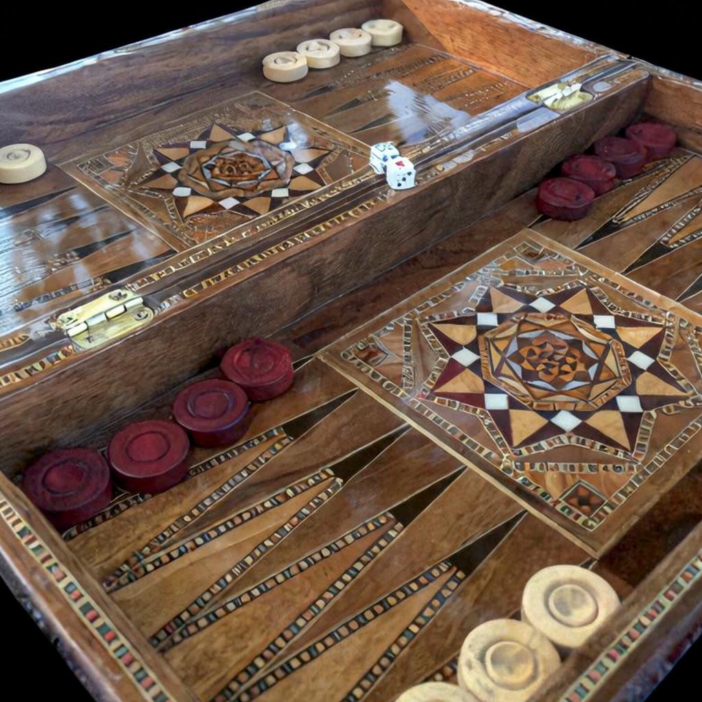 Backgammon Chess Set Handmade Solid Rosewood Game Board 3in1🎁 Gift Idea