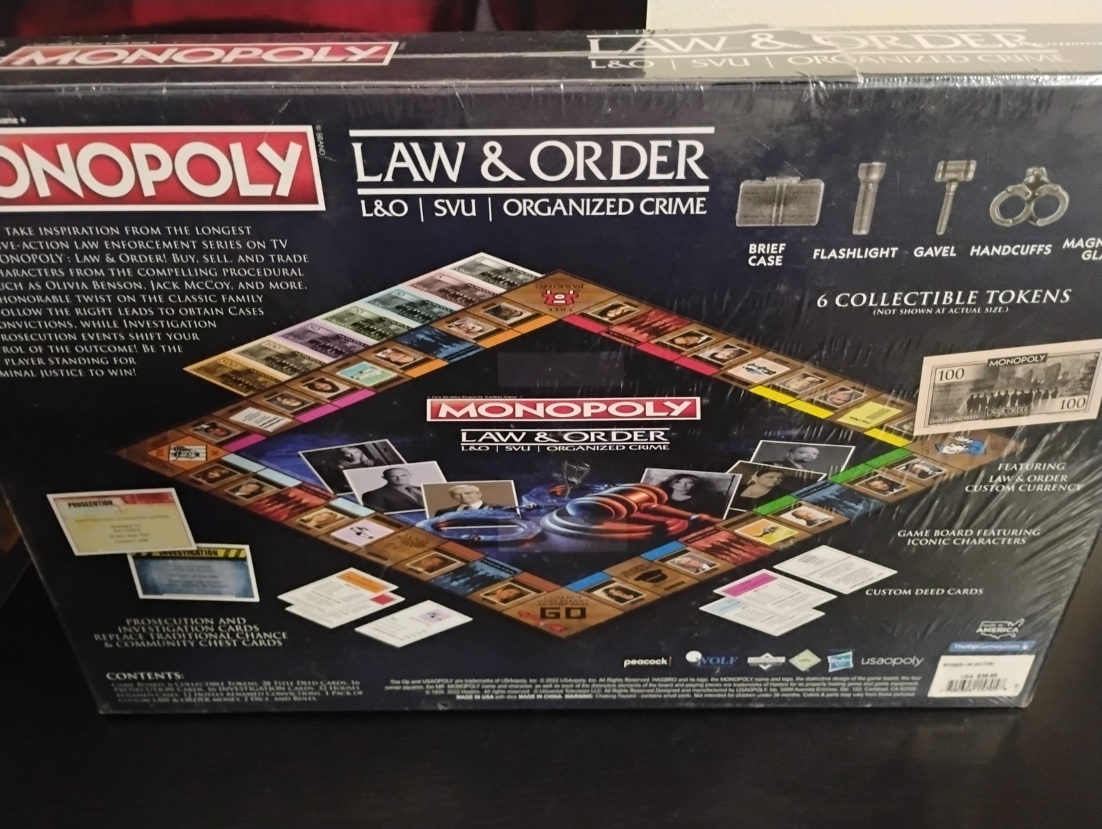 Monopoly Law and Order SVU Organized Crime Board Game SEALED.Slight Rip In Box!
