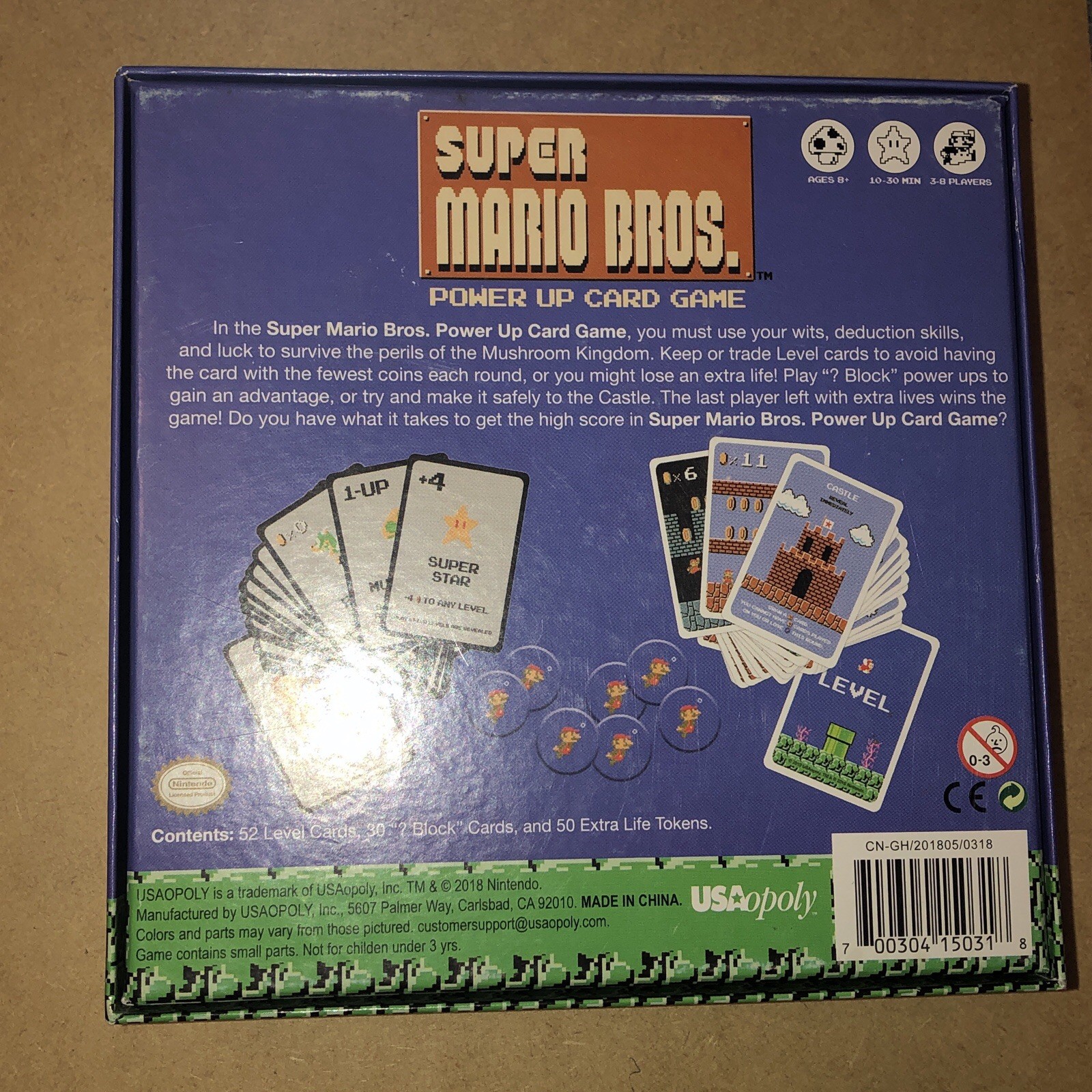 Super Mario Bros Power Up Card Game – Used, 100% Complete (Nintendo, USAopoly)