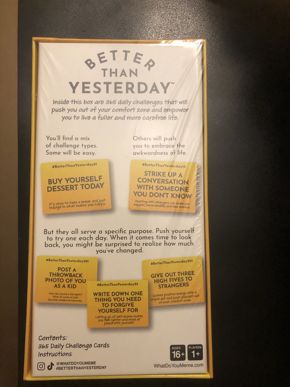 Better than Yesterday 365 Daily Challenges Activity Cards