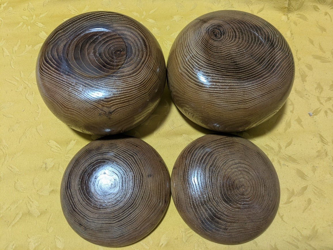 Vintage Suwabute Clam Go Stones Size22 made in Hyuga with Go Bowls Japan
