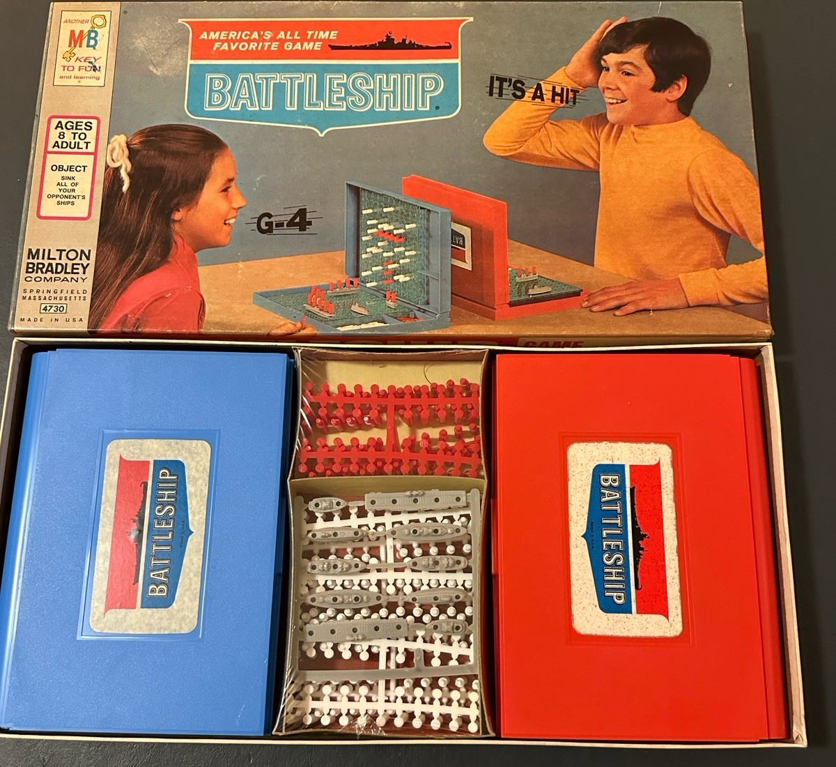 Vintage 1971 BATTLESHIP Board Game Factory SEALED PIECES RARE