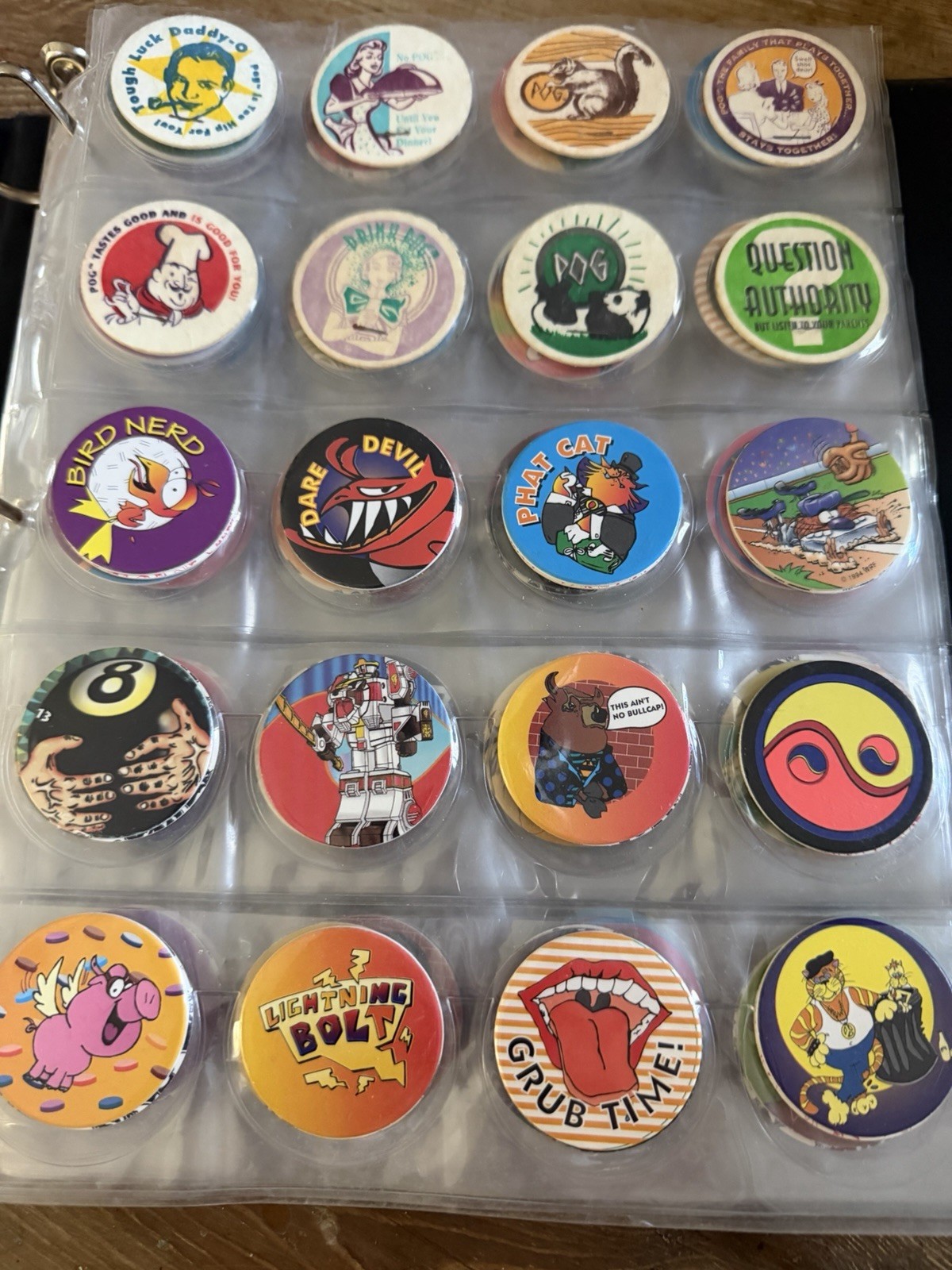 1990s Original 299 POGS & 10 Slammers/Game Boards/Notebook/Plastic storage box