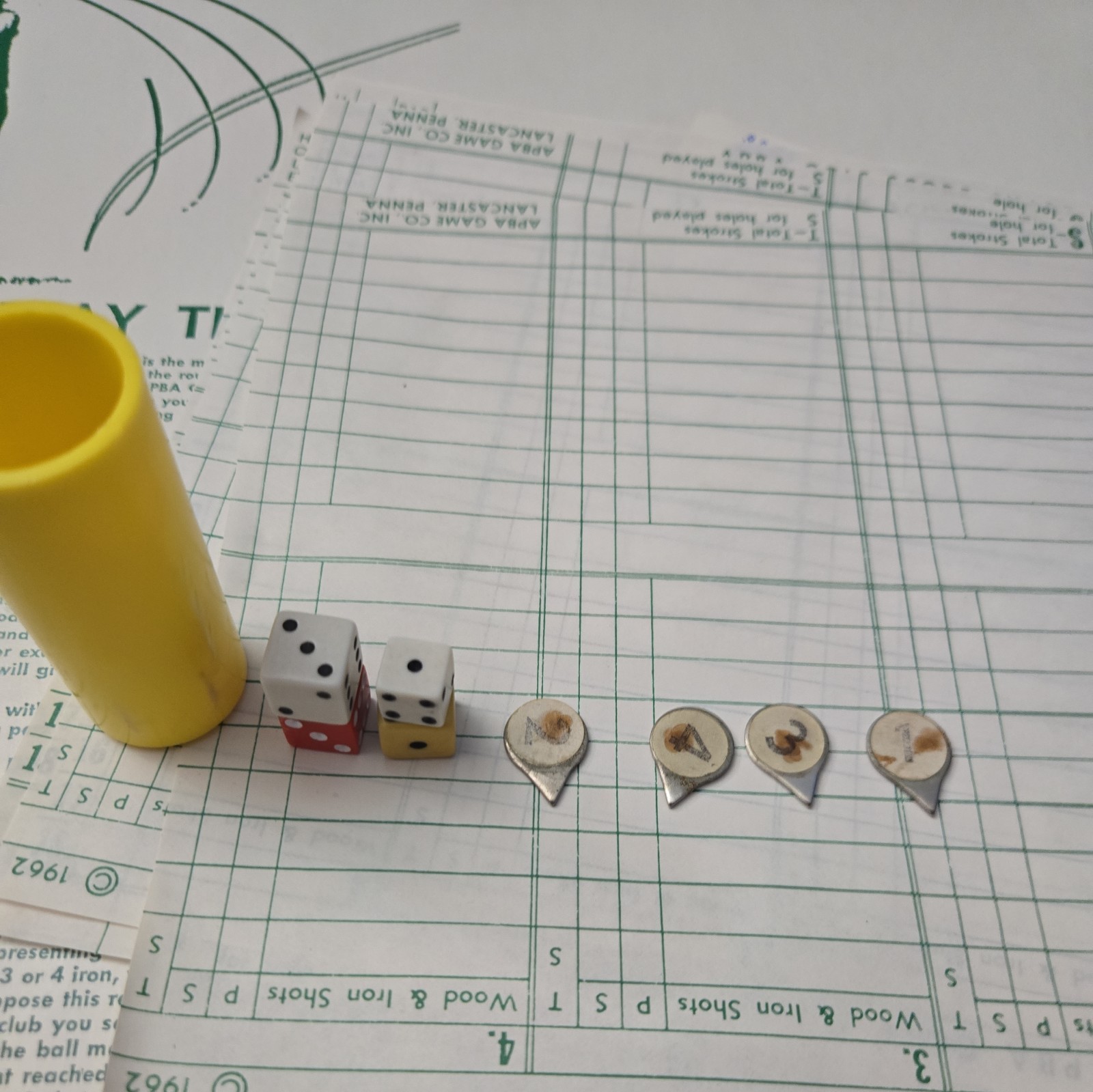 APBA Professional Golf Game 32 Holes, Vintage PGA Course Design Lots Of Pieces