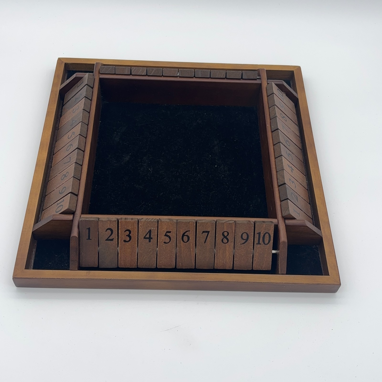 Hey Play 4-Player Wooden Shut the Box Dice Game 10-Number Tiles