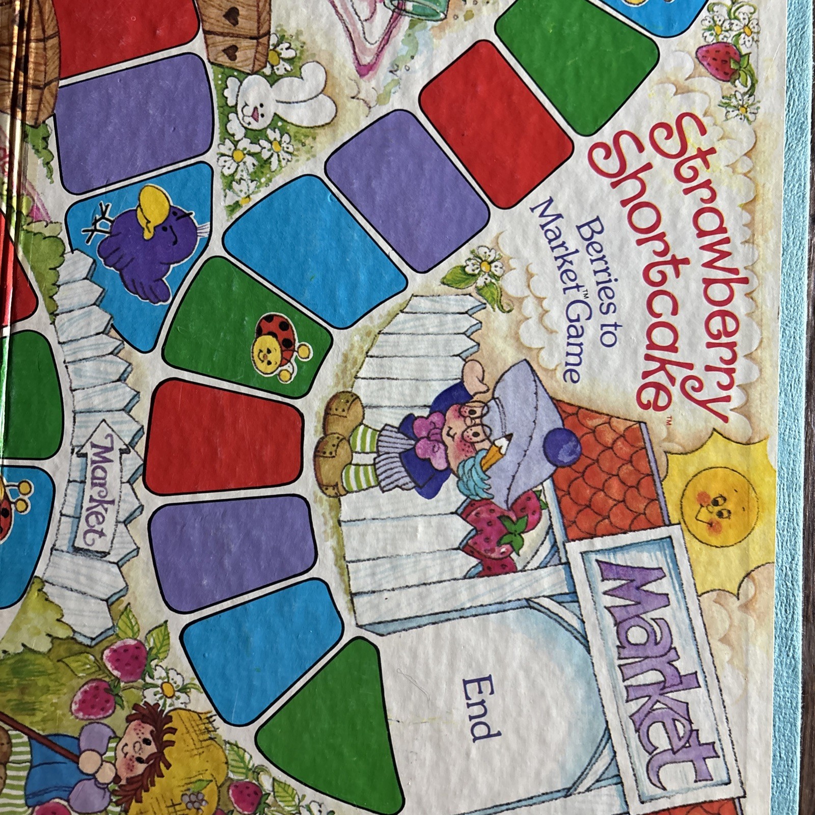 🍓 1979 Strawberry Shortcake “Berries to Market” Game Board Only Vintage Kenner
