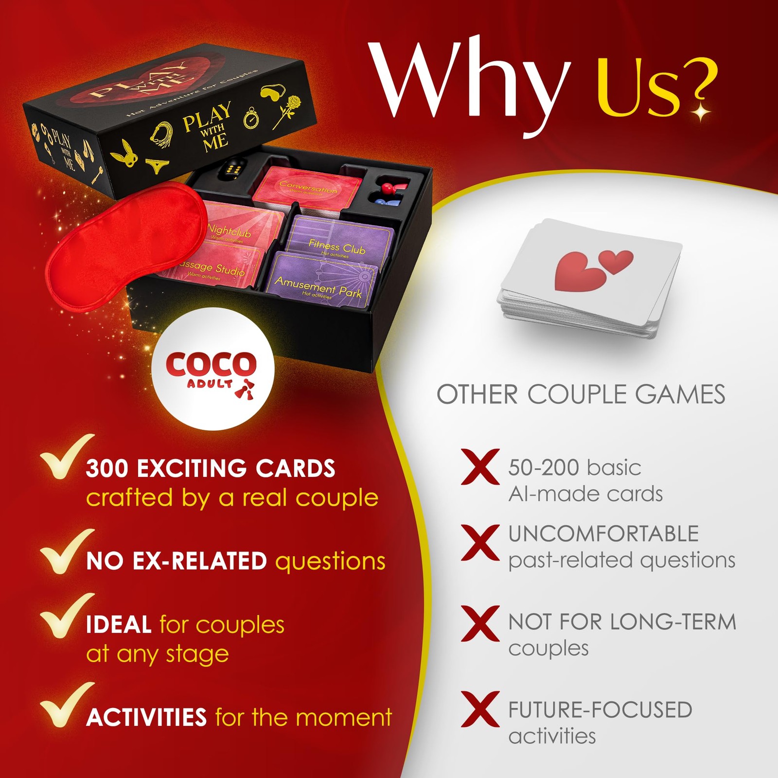Romantic Couples Board Game – 300 Spicy Date Night Dares & Conversation Cards…