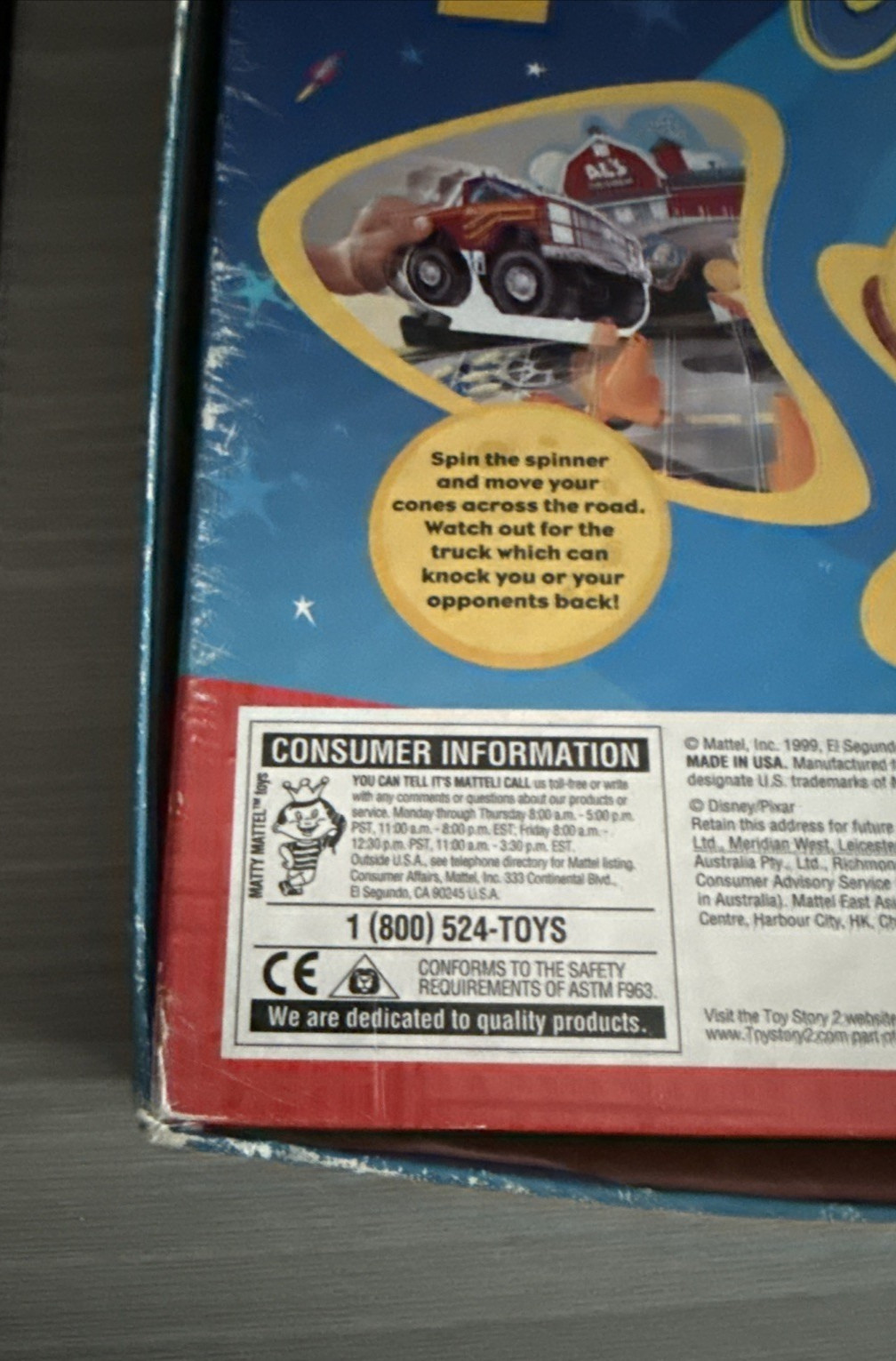 Toy Story 2 Cone Crossing Board Game 1999 Disney Pixar Complete GUC