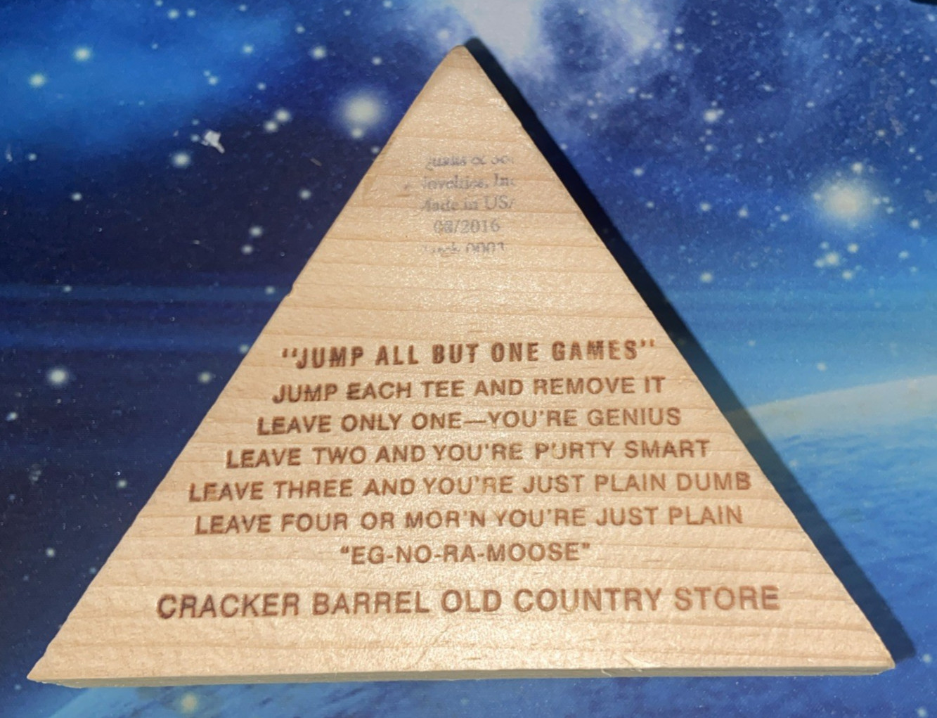 Cracker Barrel Old Fashion Triangle Wooden Tee Peg Game #2