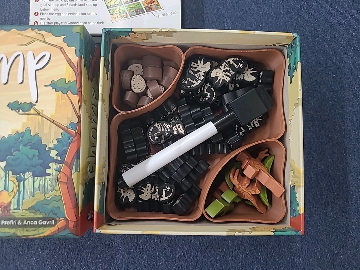 Chomp Storage Solution – Box Insert – Board Game Allplay Dinosaurs – Any Colors!