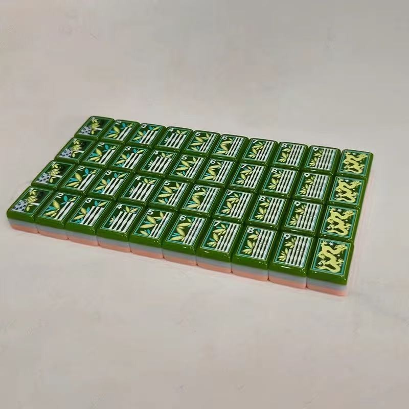 160 hand-painted oil painting style American mahjong tiles, 3 layers of acrylic.