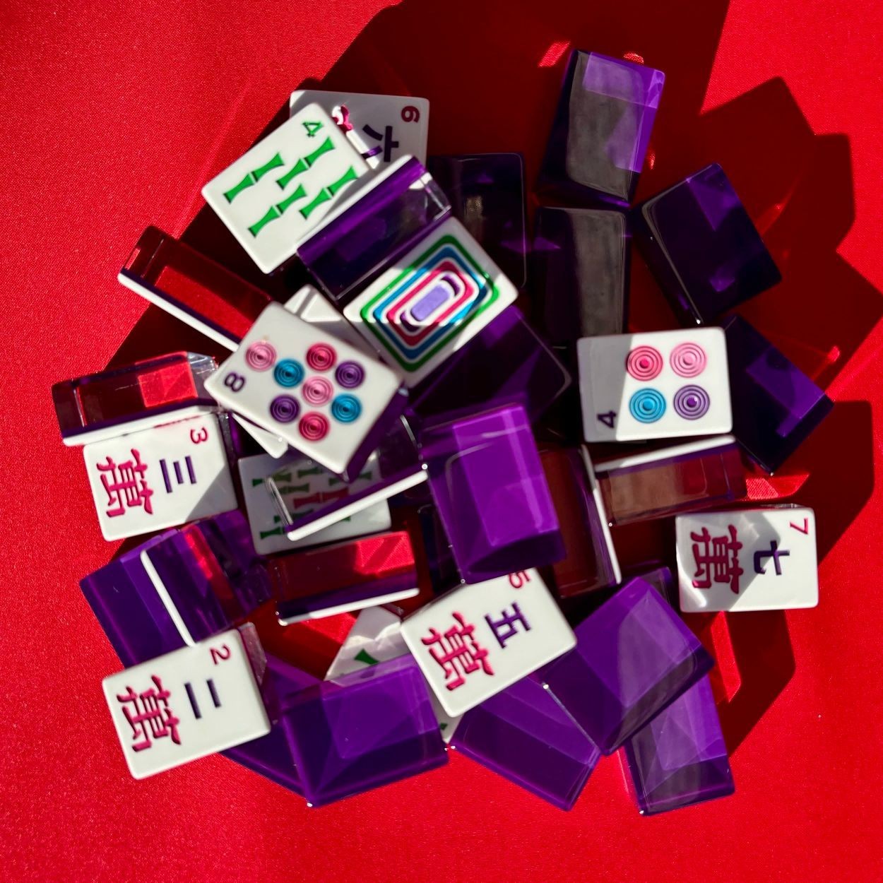 Classic Lucky Rabbit Style Purple American Mahjong 160 Tiles