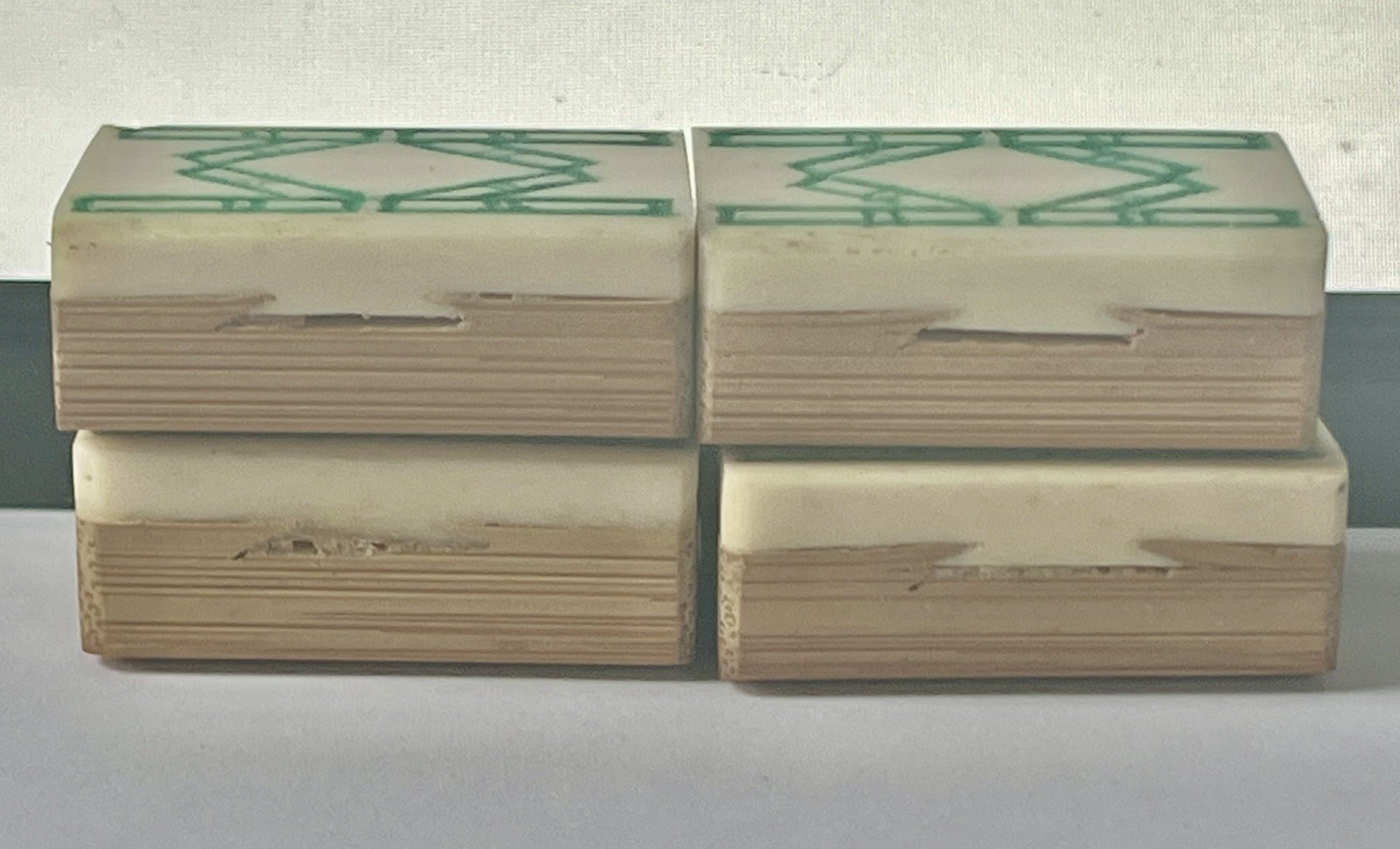 lot 4 Vtg 1920 Mahjong Bone/Bamboo Replacement Tiles 8 BAM tight dovetail