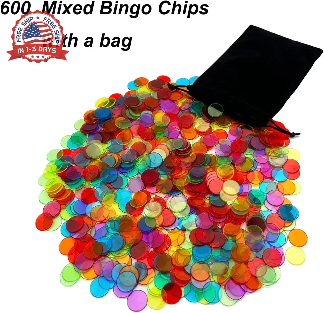 Bingo Game Set 600 Chips 100 Cards 75 Balls Cage Master Board for Parties