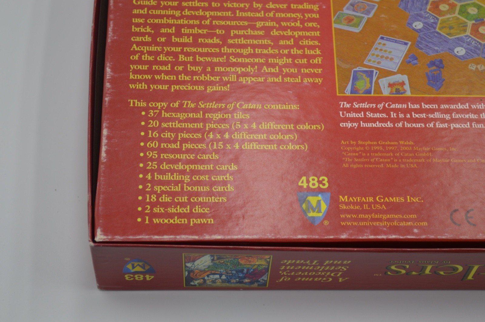 The Settlers of Catan by Klaus Teuber 1997 Mayfair Games #483 COMPLETE Vintage