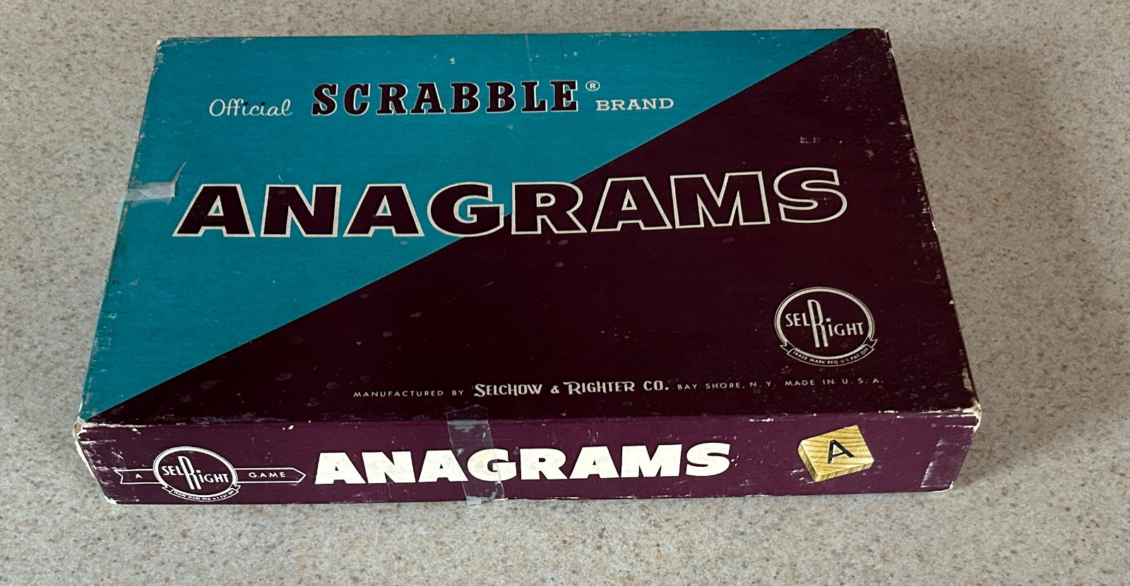 ANAGRAMS Tile Game (Vintage Selchow & Righter) — 1962 Complete In Box