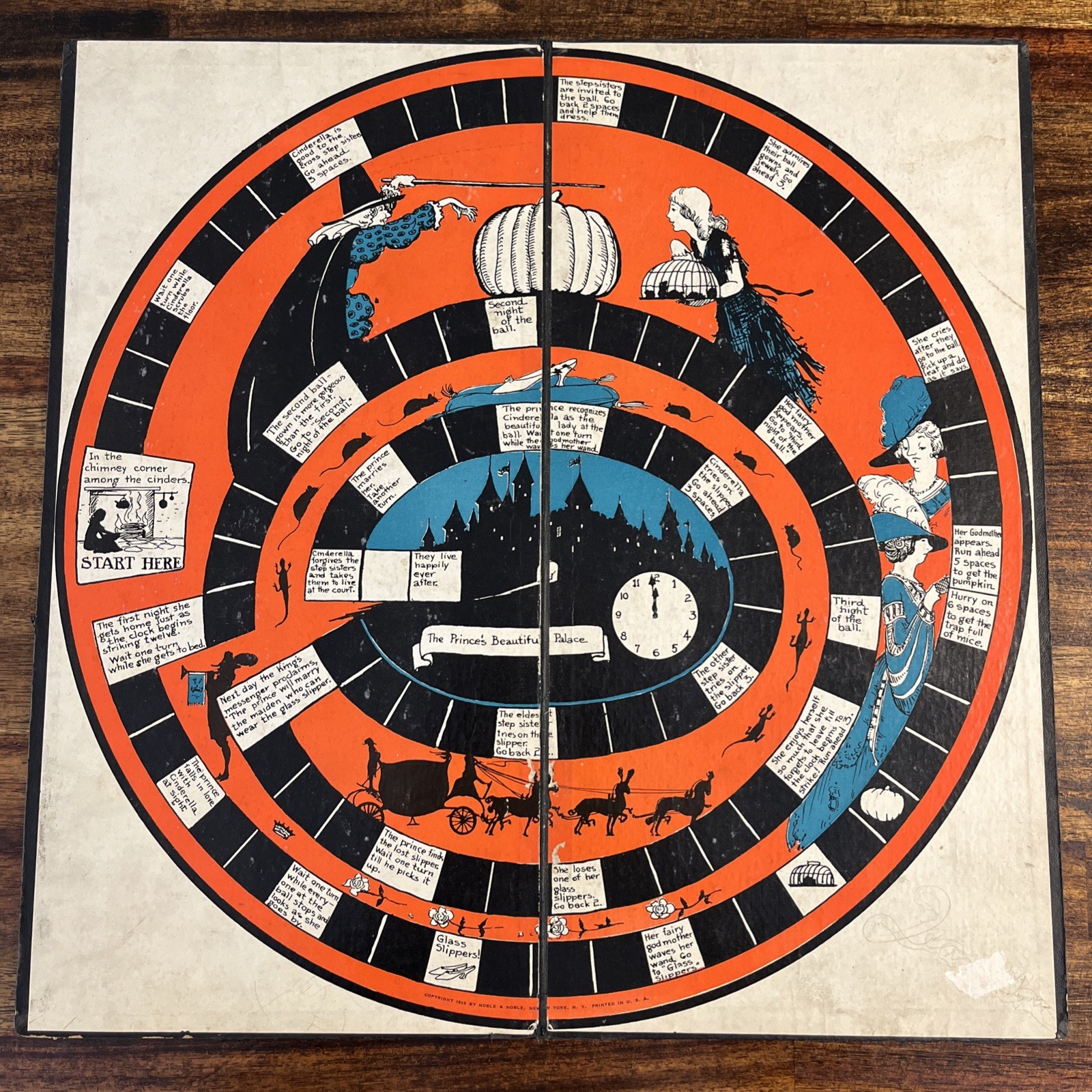 Antique Cinderella Game Board Part 1923 Noble & Noble Antique Toy
