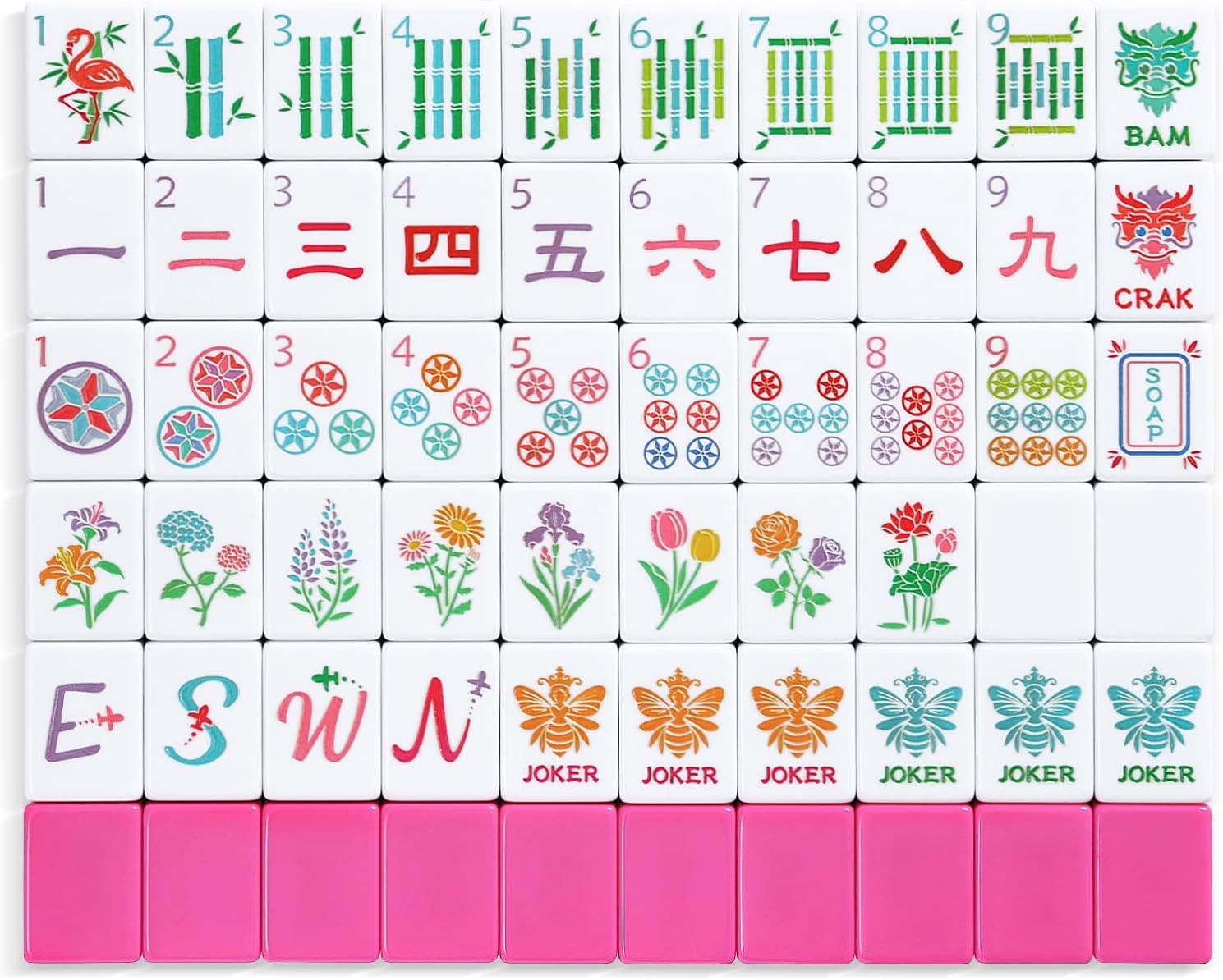 American Mahjong Tile Set, 160 Engraved Tiles with Mah-jongg Accessories and Til