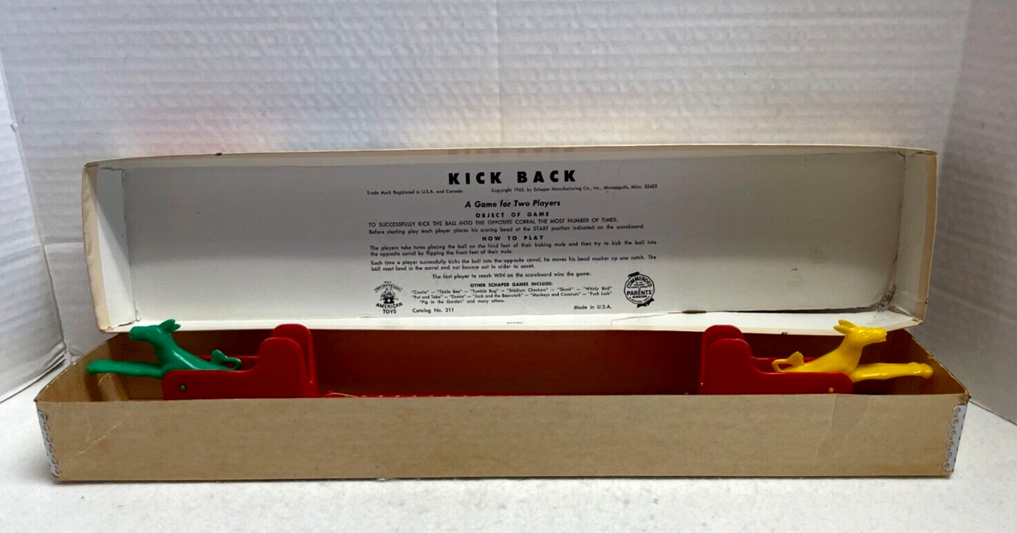 Vintage Schaper Kick Back Game of Action & Skill Complete in Original Box 1965