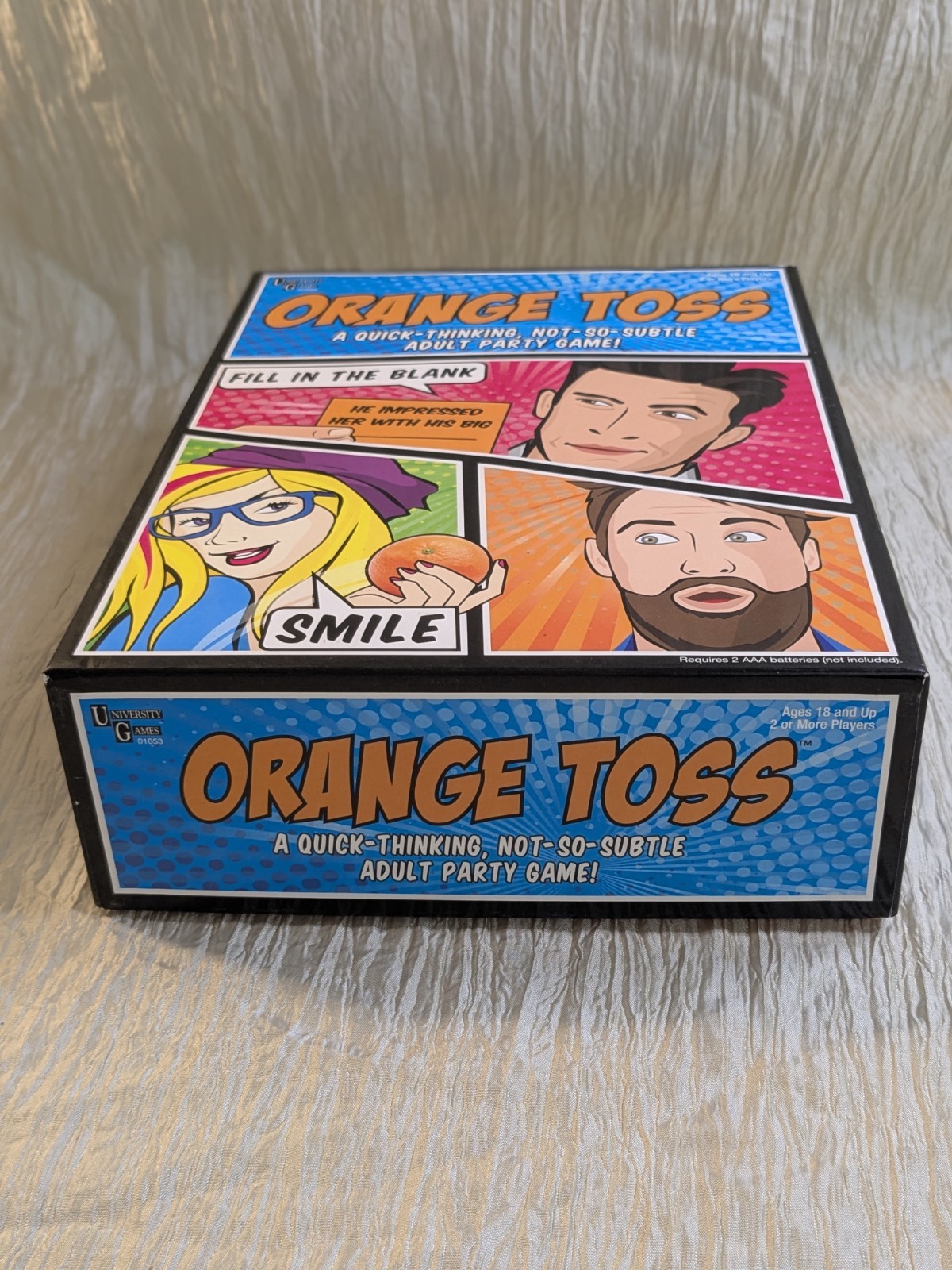 Orange Toss An Adult Party Game by University Games 2016 Timed Card Game 18+