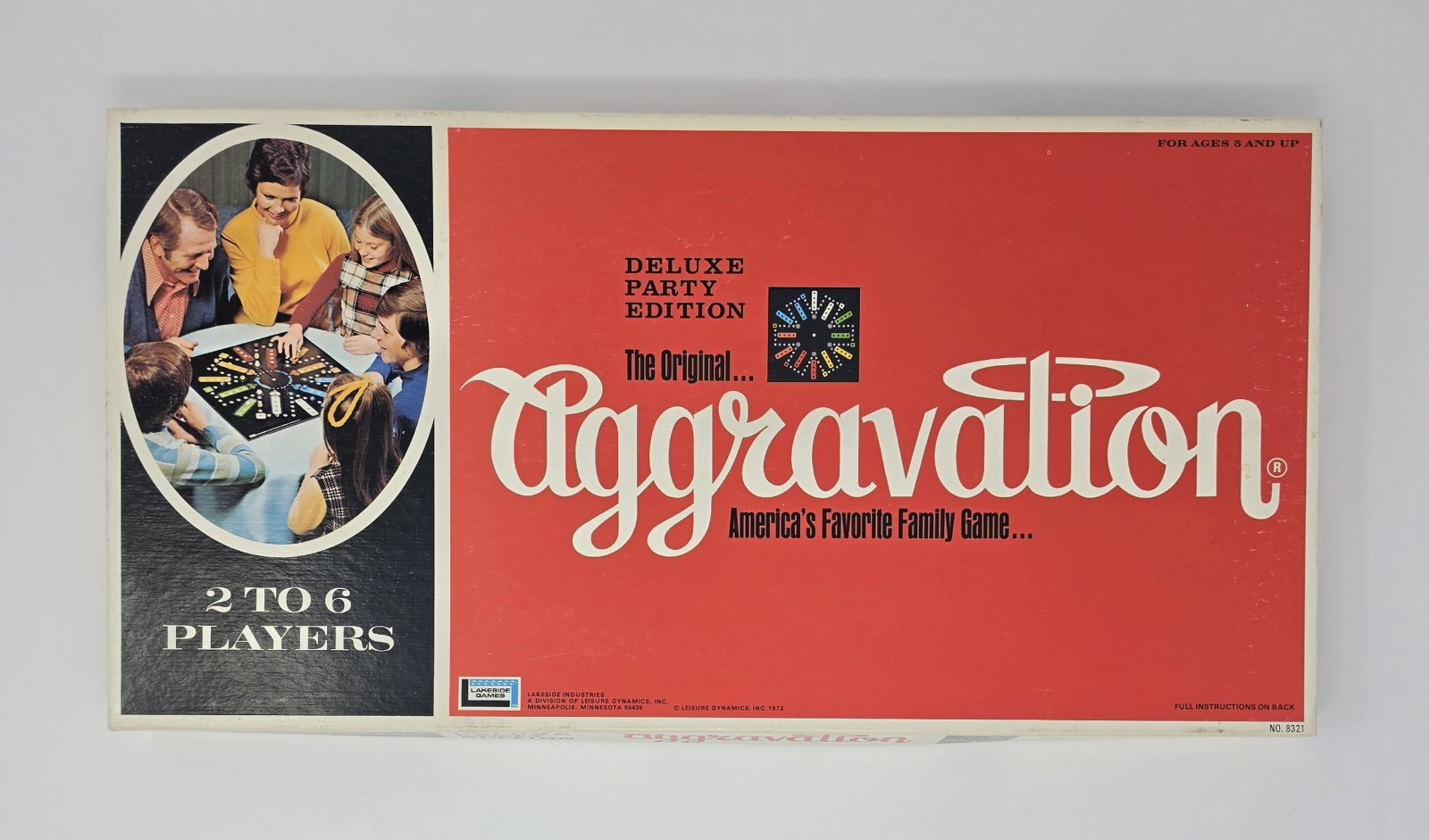Aggravation Deluxe Party Edition Board Game Lakeside 1972 Vintage COMPLETE