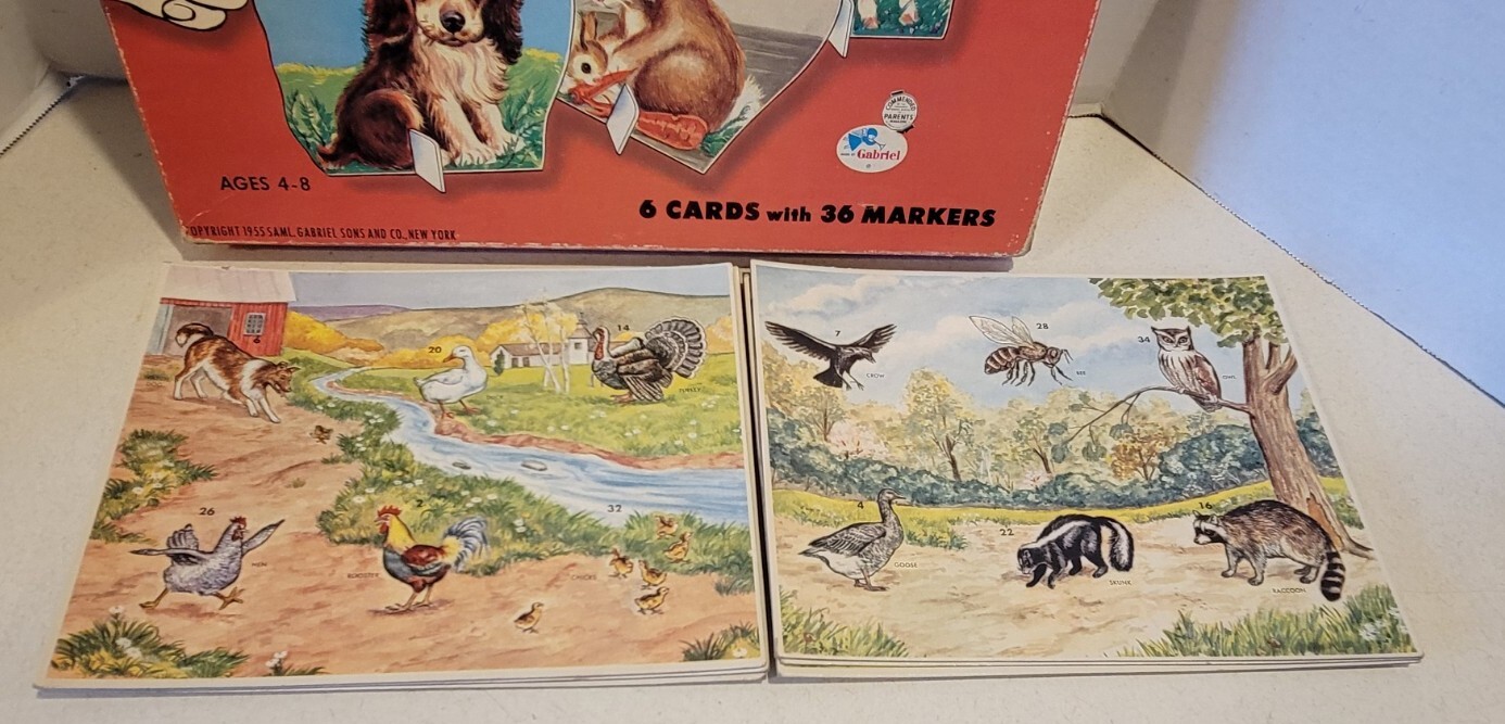 PETS & ANIMALS LOTTO SAML GABRIEL & SONS 1955 GREAT GRAPHICS DOG COW RABBIT GOAT