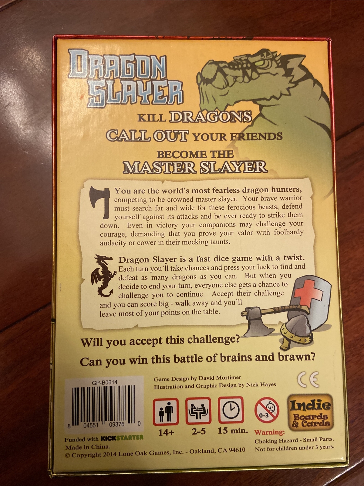 David Mortimer Dragon Slayer Dice Game Indie Boards & Cards Board Game
