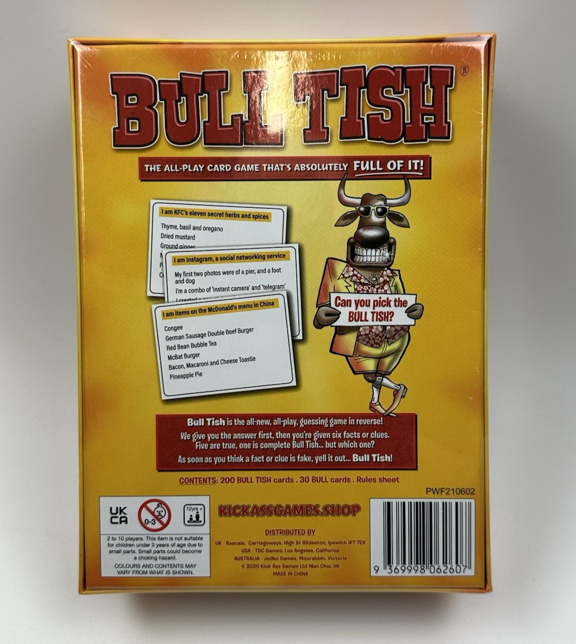 BULL TISH Card Game 2 to 10 players, AGES 12 +