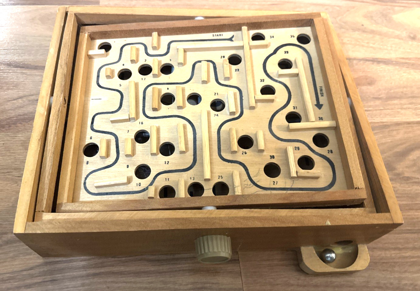 Classic Labyrinth Wooden Marble Maze Game ~ Tilt Board Roll Ball Skill Focus Toy