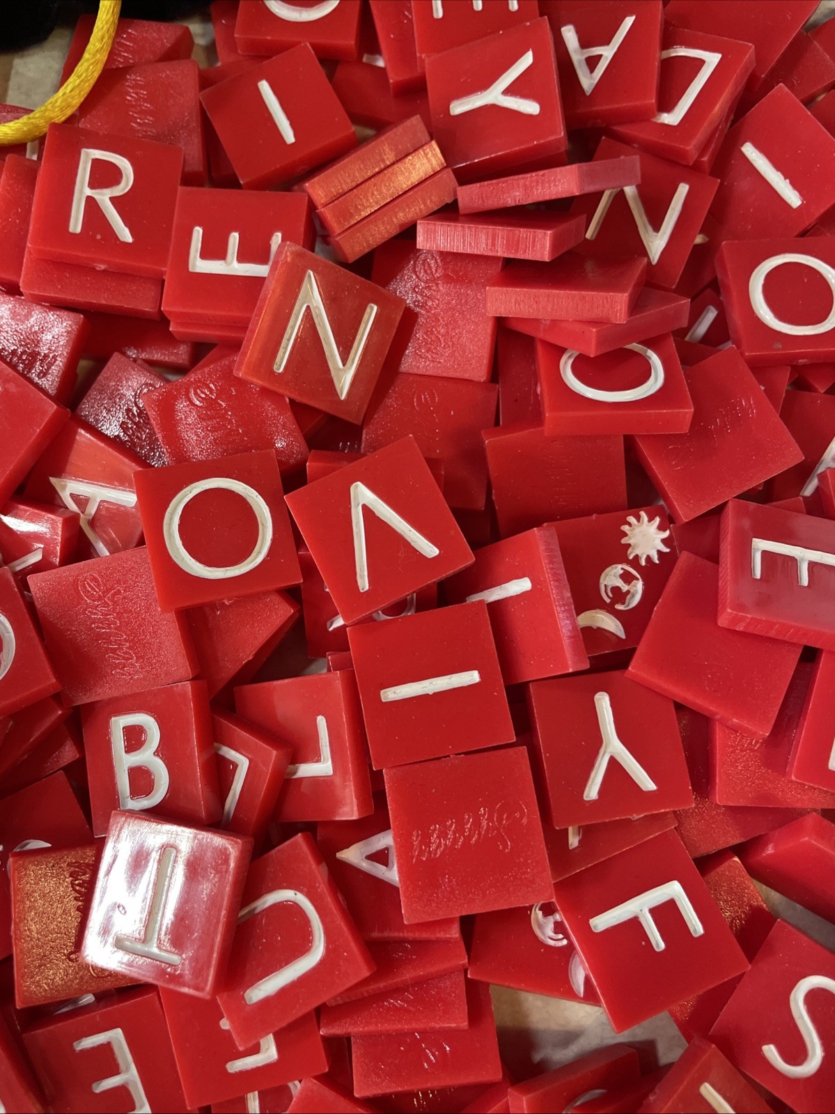 Syzygy-Branded 300 Red Letter Tiles Game And Velvet Storage Bag LOT