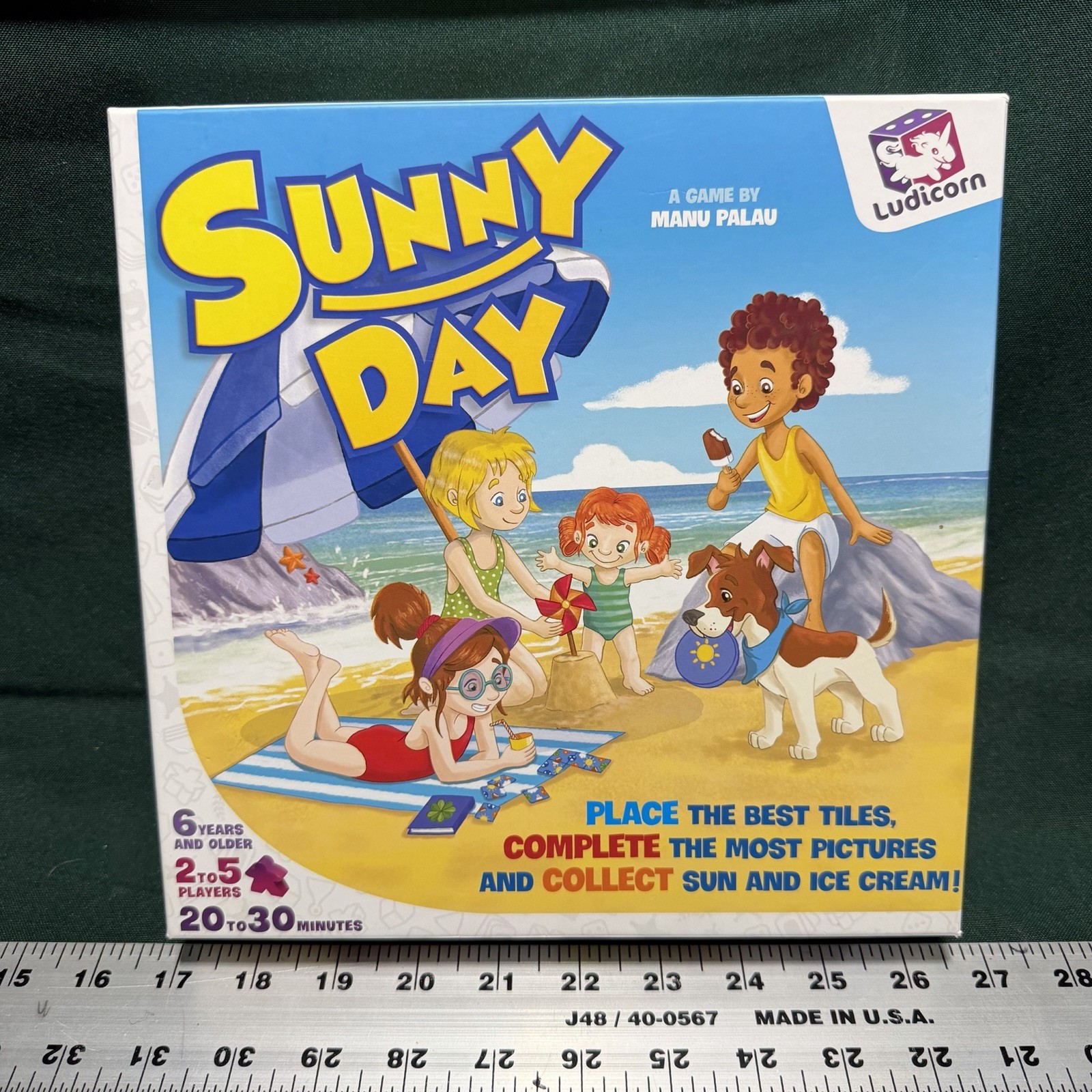 Sunny Day Board Game – Ludicorn – 100% COMPLETE – Ships Free – Tile Matching