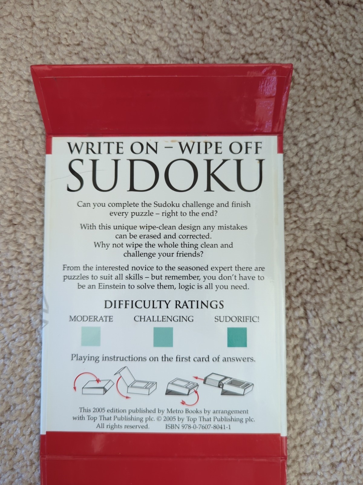 SUDOKU 100 Wipe Clean Puzzles Write On Wipe Off