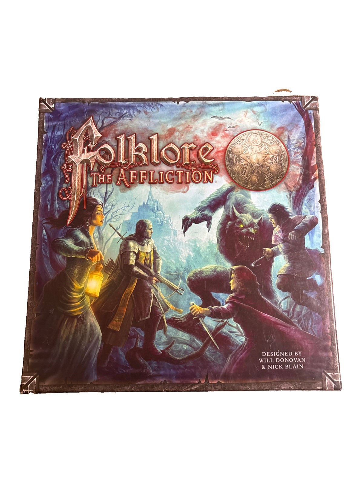 Folklore: The Affliction 2nd Edition Board Game Open Box w/5 Player Mats Complet