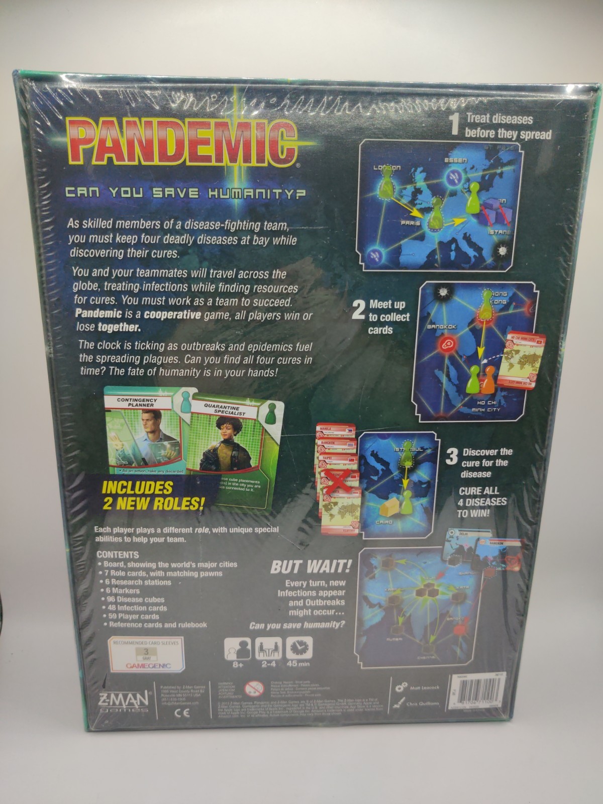 Z-Man Games Pandemic Board Game By Matt Leacock Factory Sealed New Ages 8+