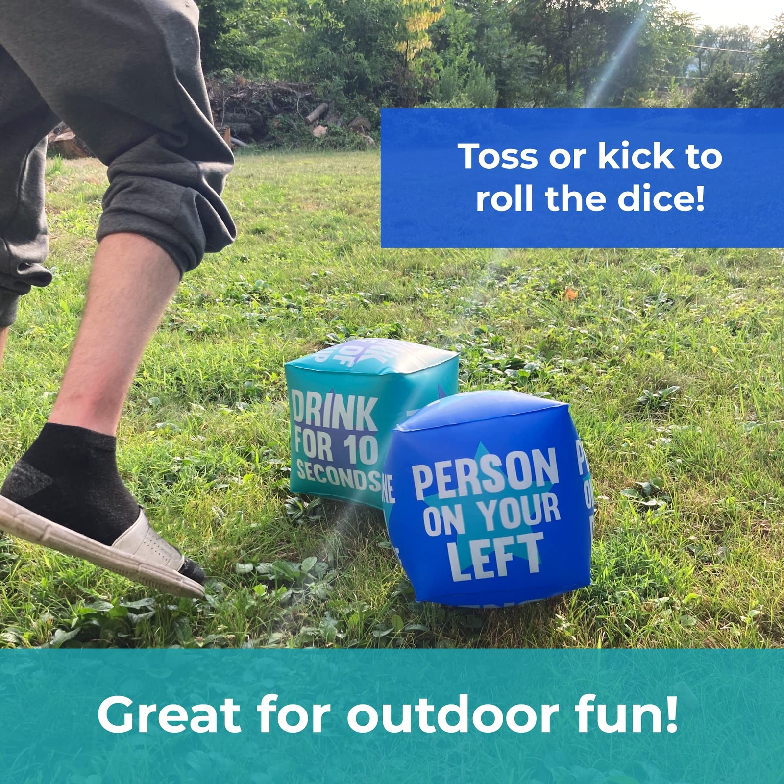 Giant 10″ Inflatable Dice Drinking Game – Pool Parties, Lawn, Floor, BBQ Games