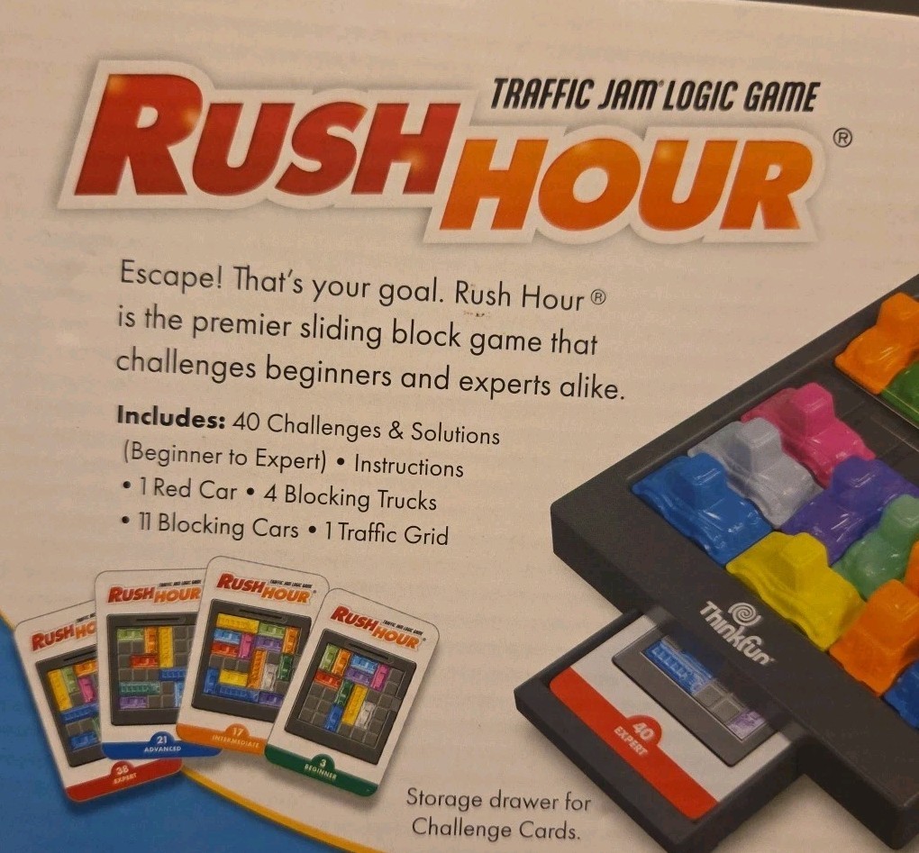 ThinkFun Rush Hour Traffic Jam Logic Game – Engaging STEM Toy for Kids Age 8 and