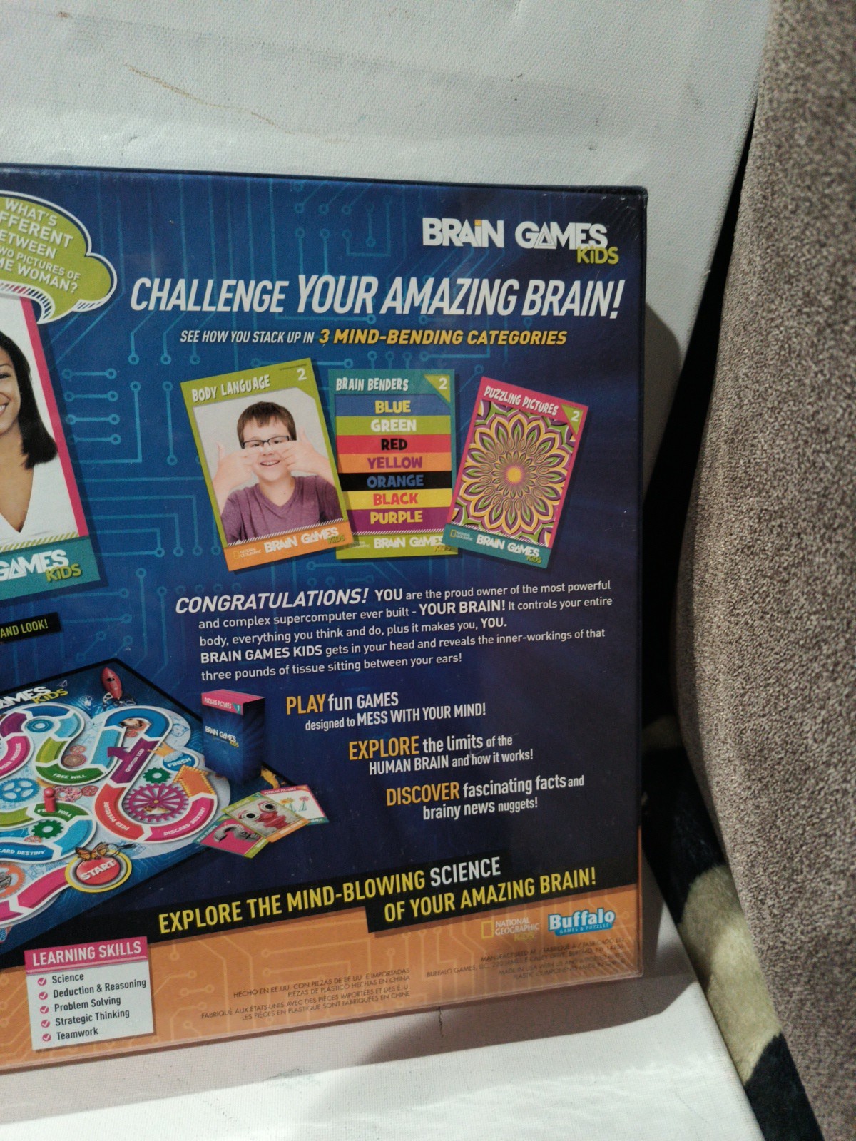 National Geographic Brain Games Kids board game 2+ players Sealed New