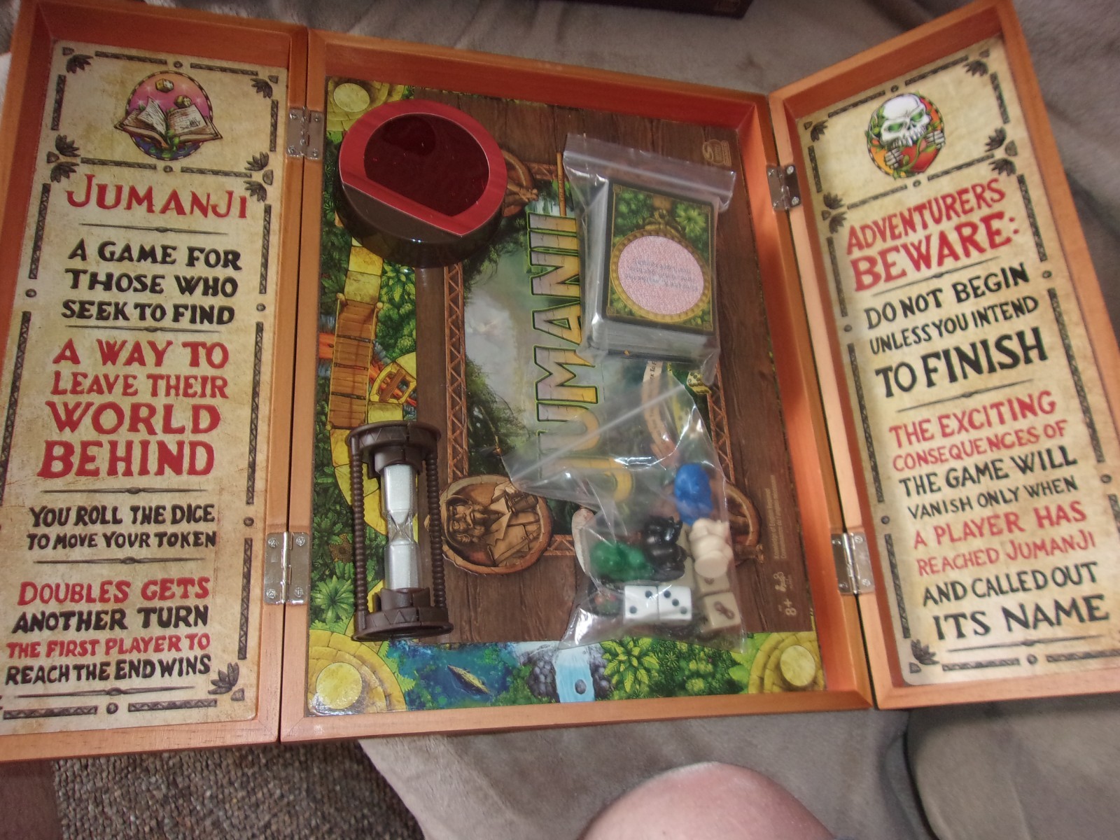 2021 Jumanji Board Game Wooden Box w/ bottom case