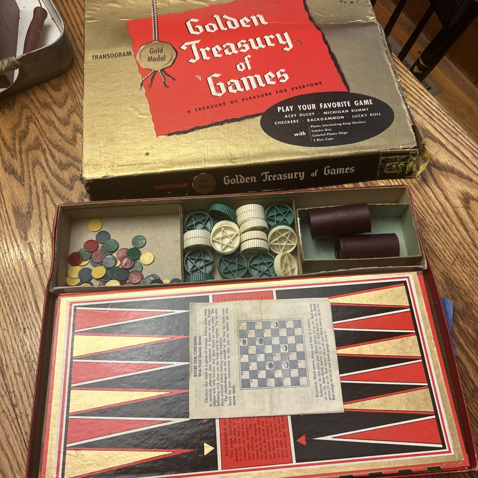 Vintage 1950 Golden Treasury of Games. Transogram No. 1210.
